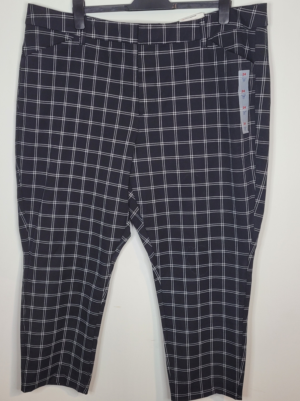Old Navy Black and White Windowpane High Rise Dress Pants